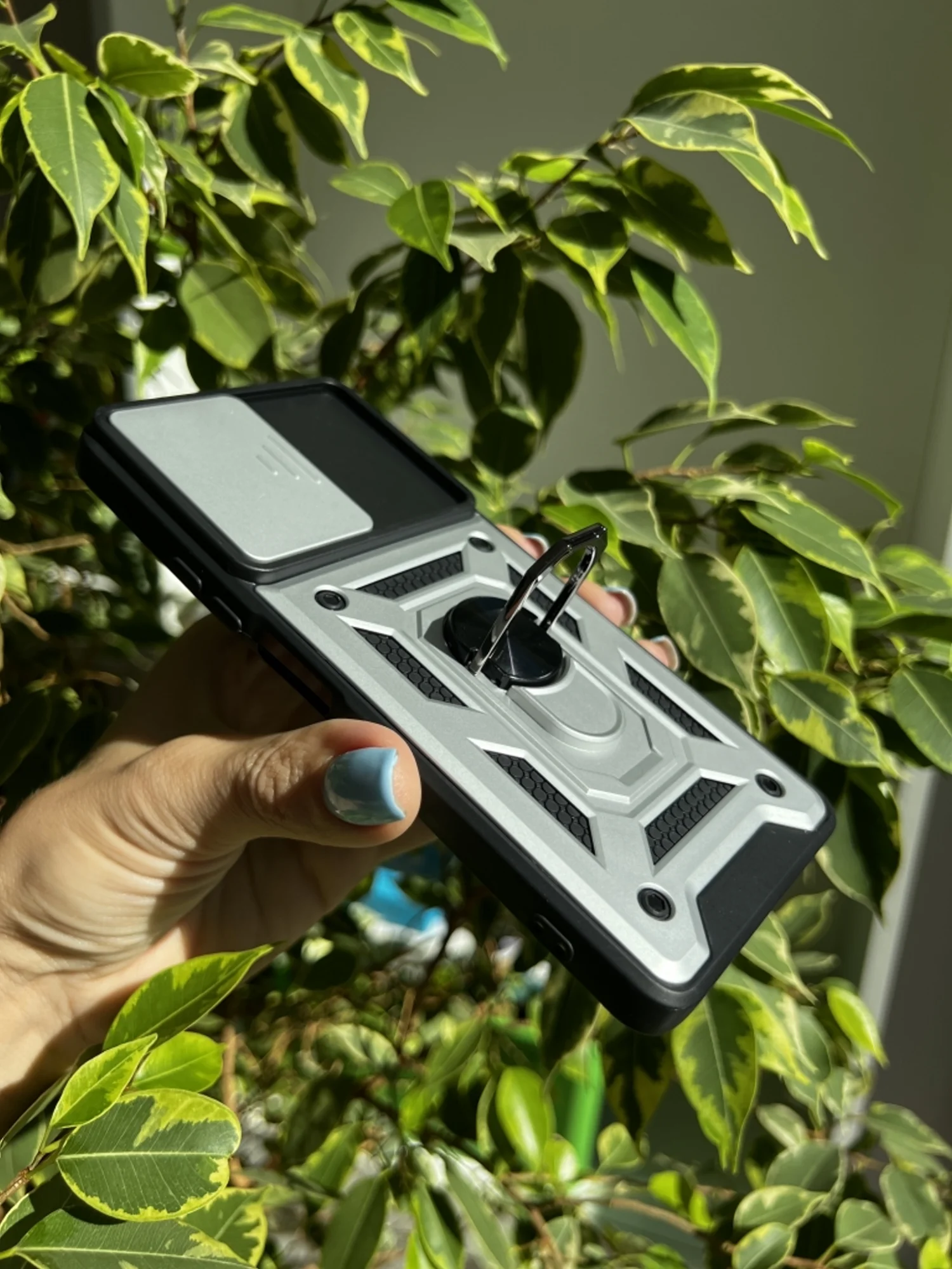 Серебряный чехол противоударный armors для Xiaomi Redmi Note 10 Pro 4G с защитой камеры