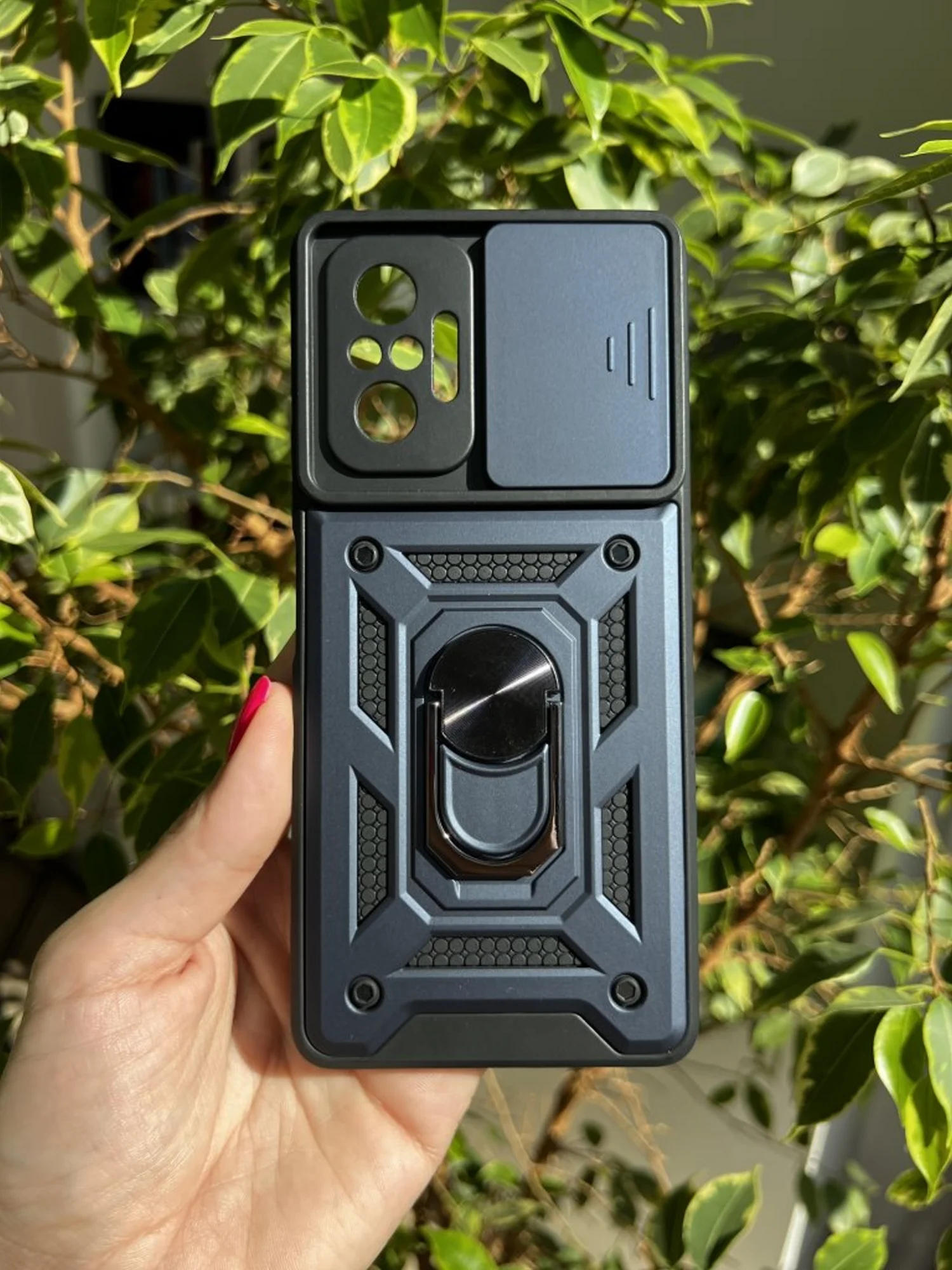 Темно-синий чехол противоударный armors для Xiaomi Redmi Note 10 Pro 4G с защитой камеры