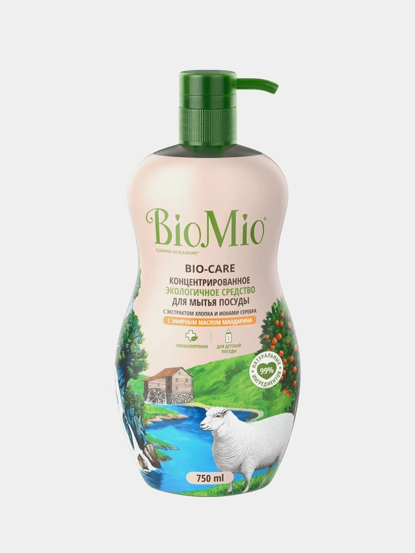 Средство для мытья посуды BioMio BIO-CARE Мандарин, экологичное, 750 мл