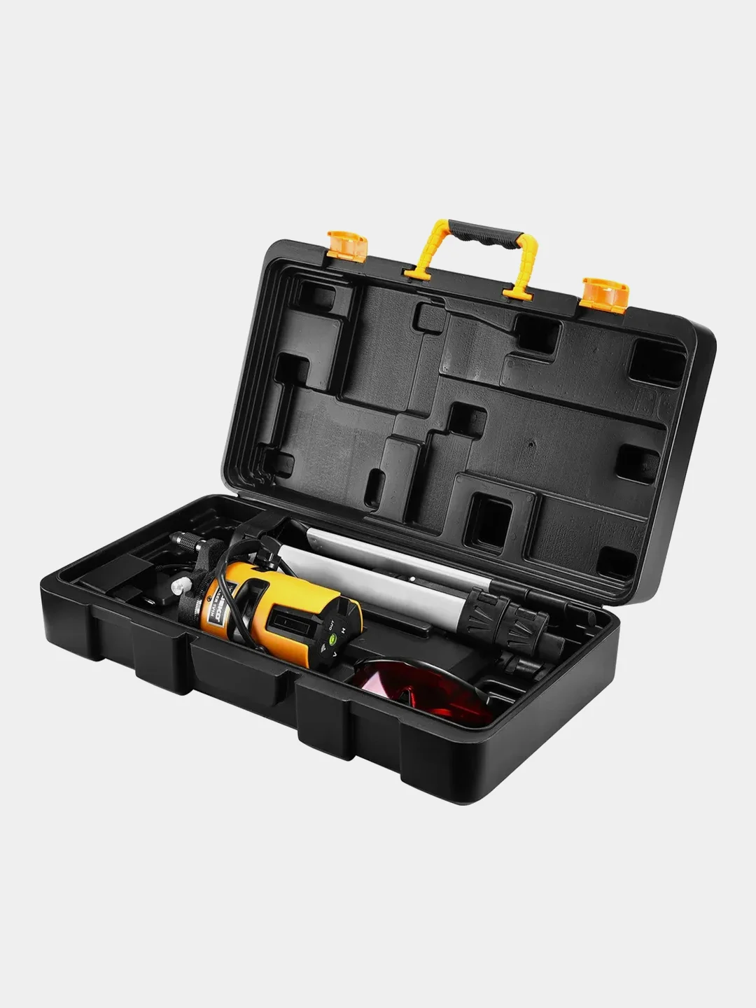 Уровень лазерный самовыравнивающийся в кейсе DEKO LL57 PRO SET 2 PREMIUM со штативом 1 м (5 линий, красный луч)