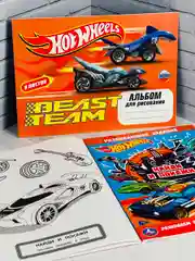 Набор мальчику Хот вилс Hot wheels Раскраска Альбом для рисования машинки задания мультик