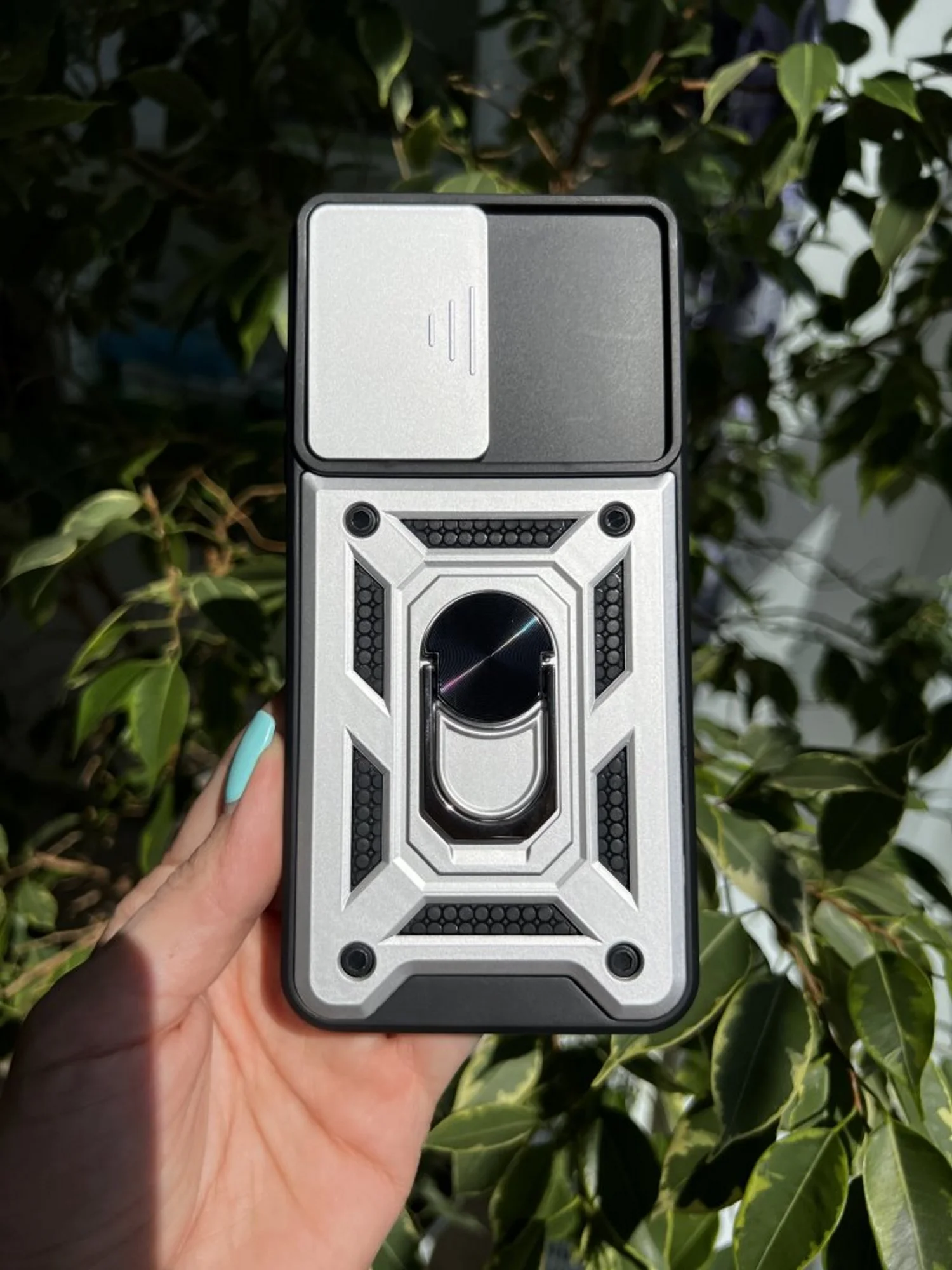 Серебряный чехол противоударный armors для Xiaomi Redmi 9T / Редми 9Т с защитой камеры