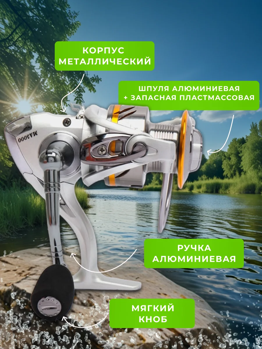 Катушка УЛОВ МА для спиннинга рыболовная, безынерционная, фидерная, карповая