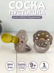 Соска-пустышка, 1 штука, от 9+ месяцев, латексная