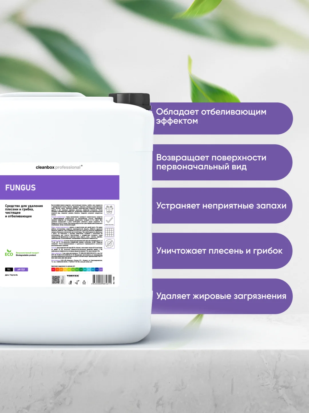 Средство для удаления плесени и грибка CleanBox Fungus 5 л