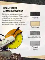 Диск алмазный сегмент по асфальту "Мастер" 350 х 10 х 25.4/22.23 мм, Чеглок