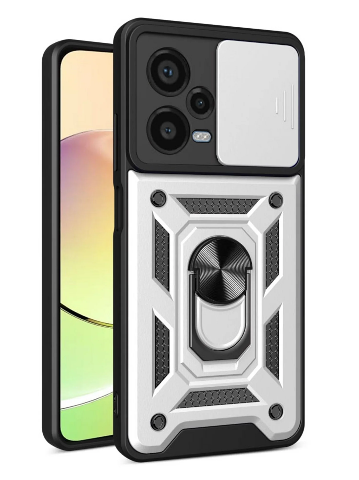 Серебряный чехол противоударный armors для Xiaomi Redmi Note 12 Pro+ / Редми Нот 12 Про Плюс