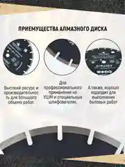Диск алмазный сегмент асфальт "Профи" 350 х 10 х 25.4/22.23 мм, ЧЕГЛОК