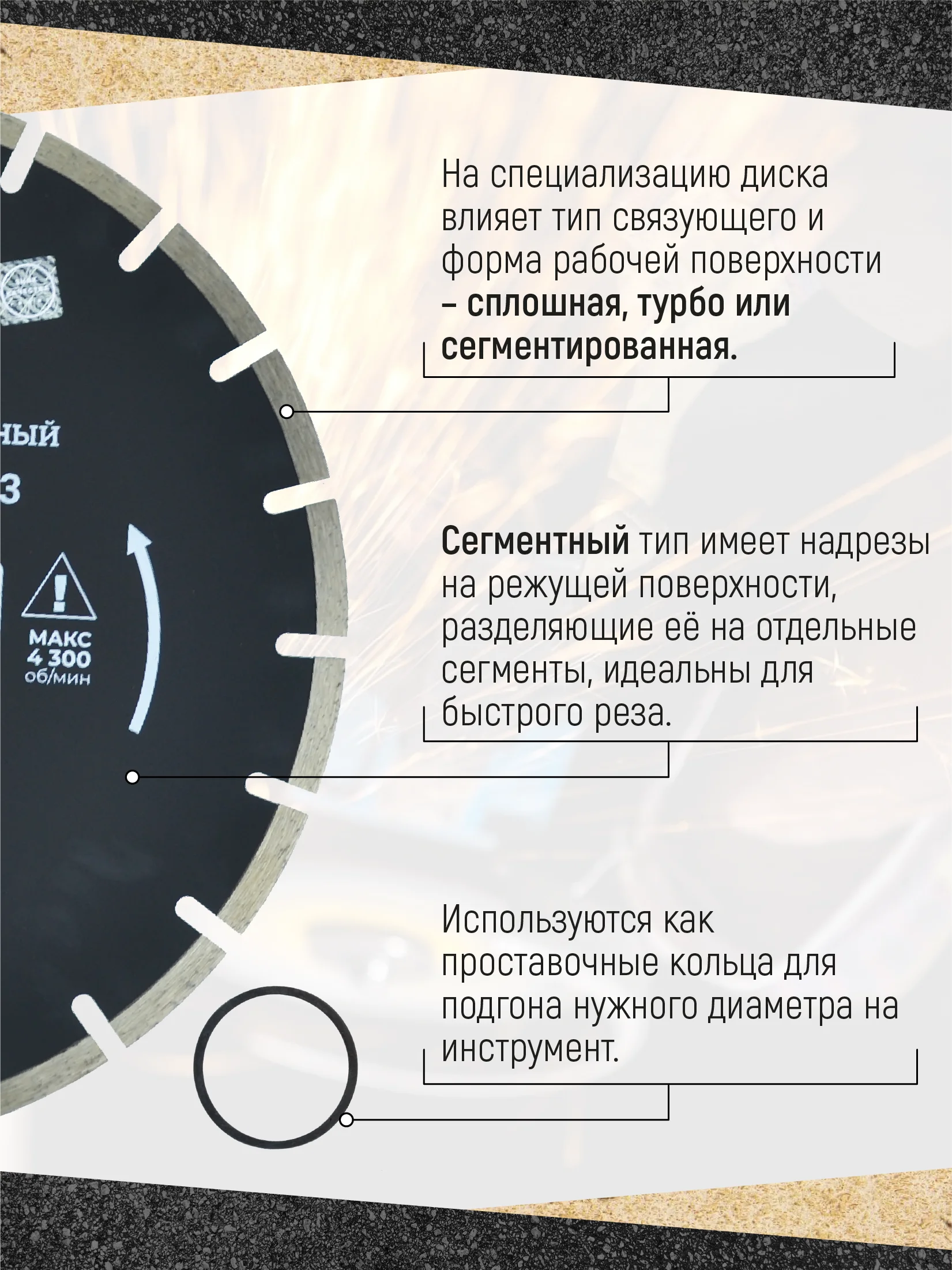 Диск алмазный сегмент асфальт "Профи" 350 х 10 х 25.4/22.23 мм, ЧЕГЛОК