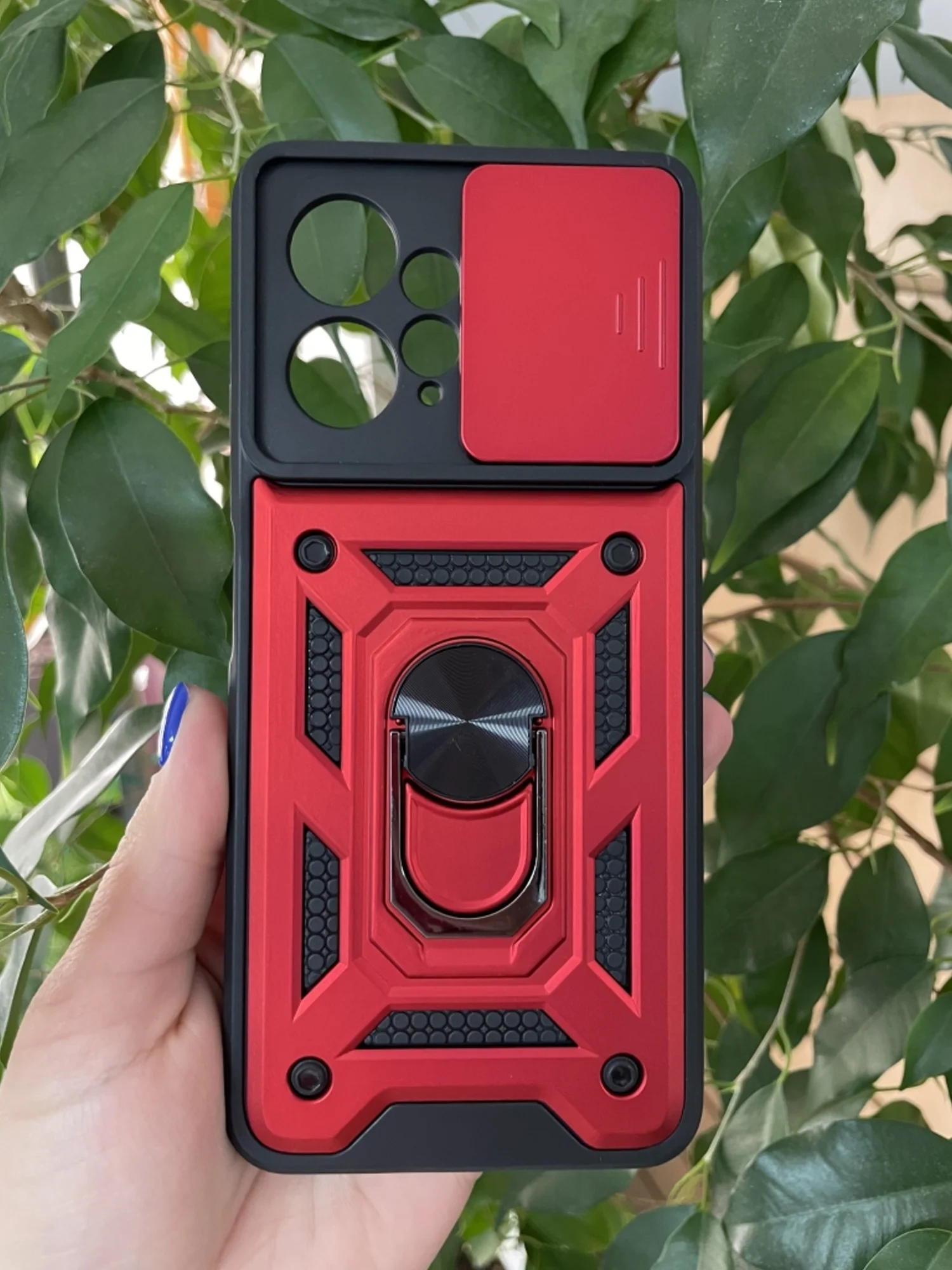 Красный чехол противоударный armors для Xiaomi Redmi Note 12 4G / Редми Нот 12 4G с защитой камеры