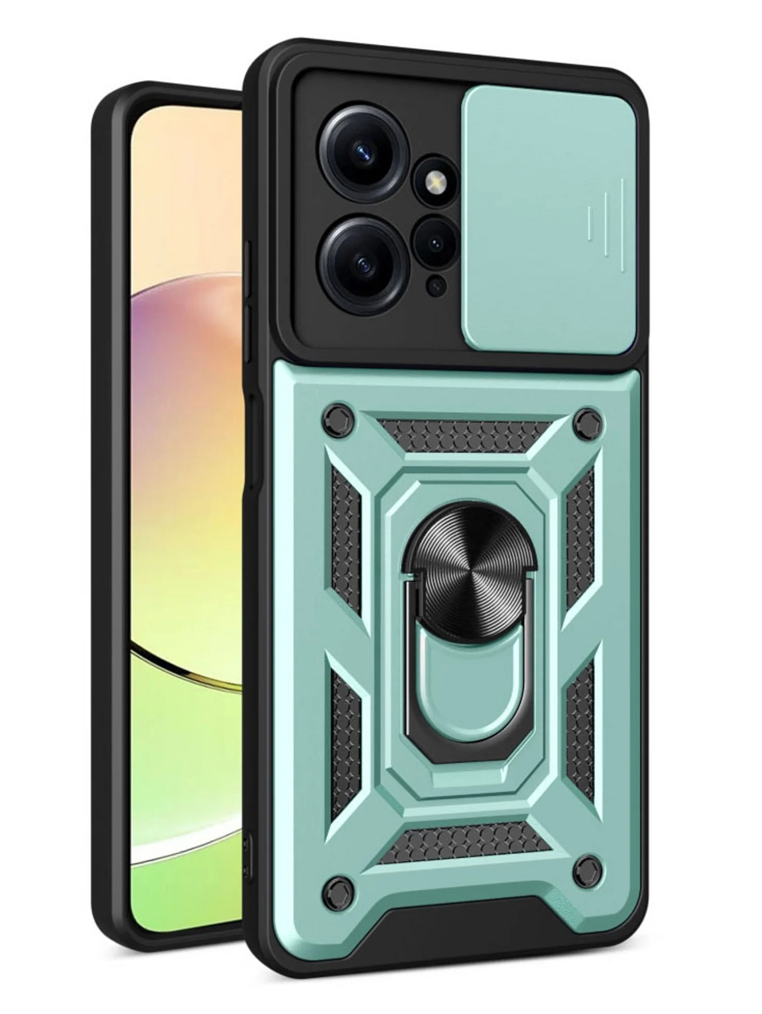 Зеленый чехол противоударный armors для Xiaomi Redmi Note 12 4G / Редми Нот 12 4G с защитой камеры