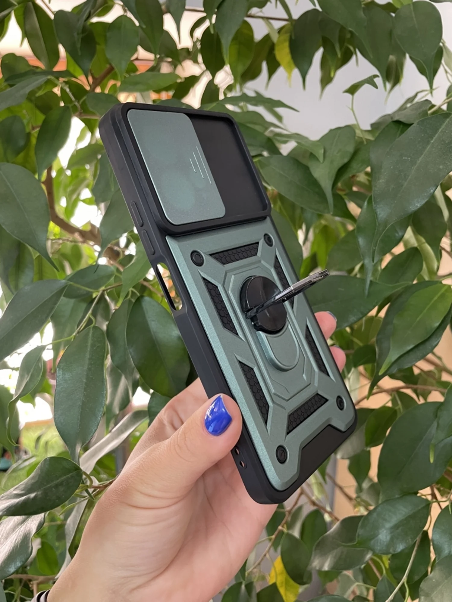 Зеленый чехол противоударный armors для Xiaomi Redmi Note 12 4G / Редми Нот 12 4G с защитой камеры