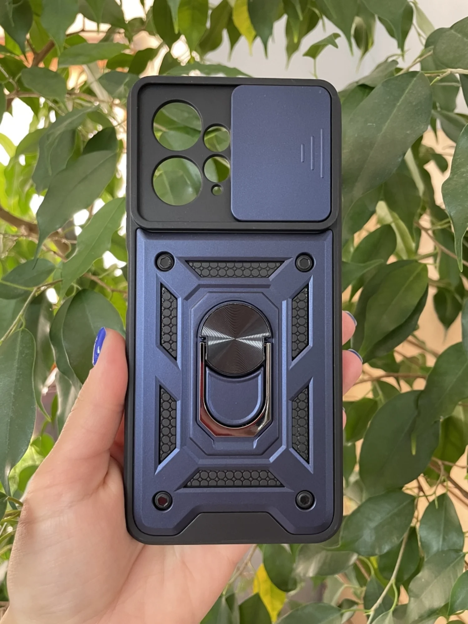 Темно-синий чехол противоударный armors для Xiaomi Redmi Note 12 4G / Редми Нот 12 4G с защитой камеры