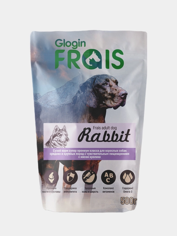 Сухой корм Frais Signature, для взрослых собак, с мясом кролика, 500 г