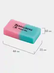 Ластик для карандаша Brauberg Pastel Mix, 6 шт., цвета ассорти, 44х21х10 мм