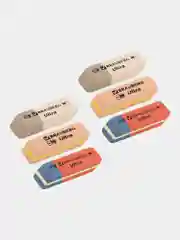 Ластик для карандаша Brauberg "Ultra Mix" набор 6 шт, размер 41х14х8мм, натуральный каучук