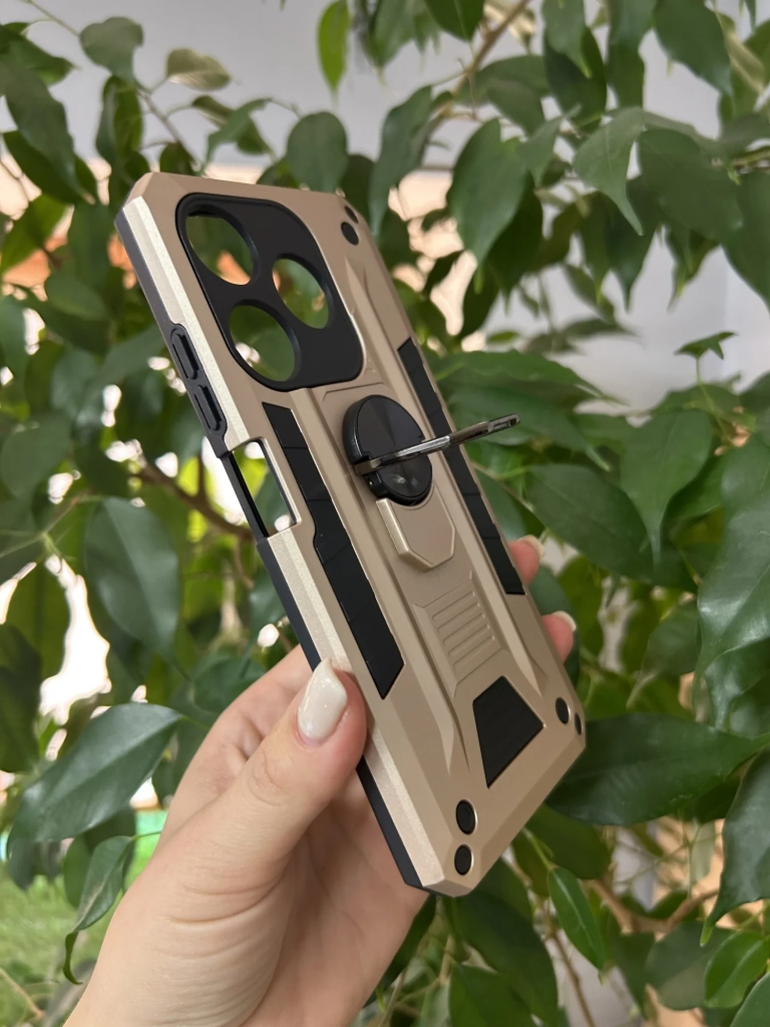 Золотой чехол противоударный military для Tecno Spark 10 4G и Spark 10C