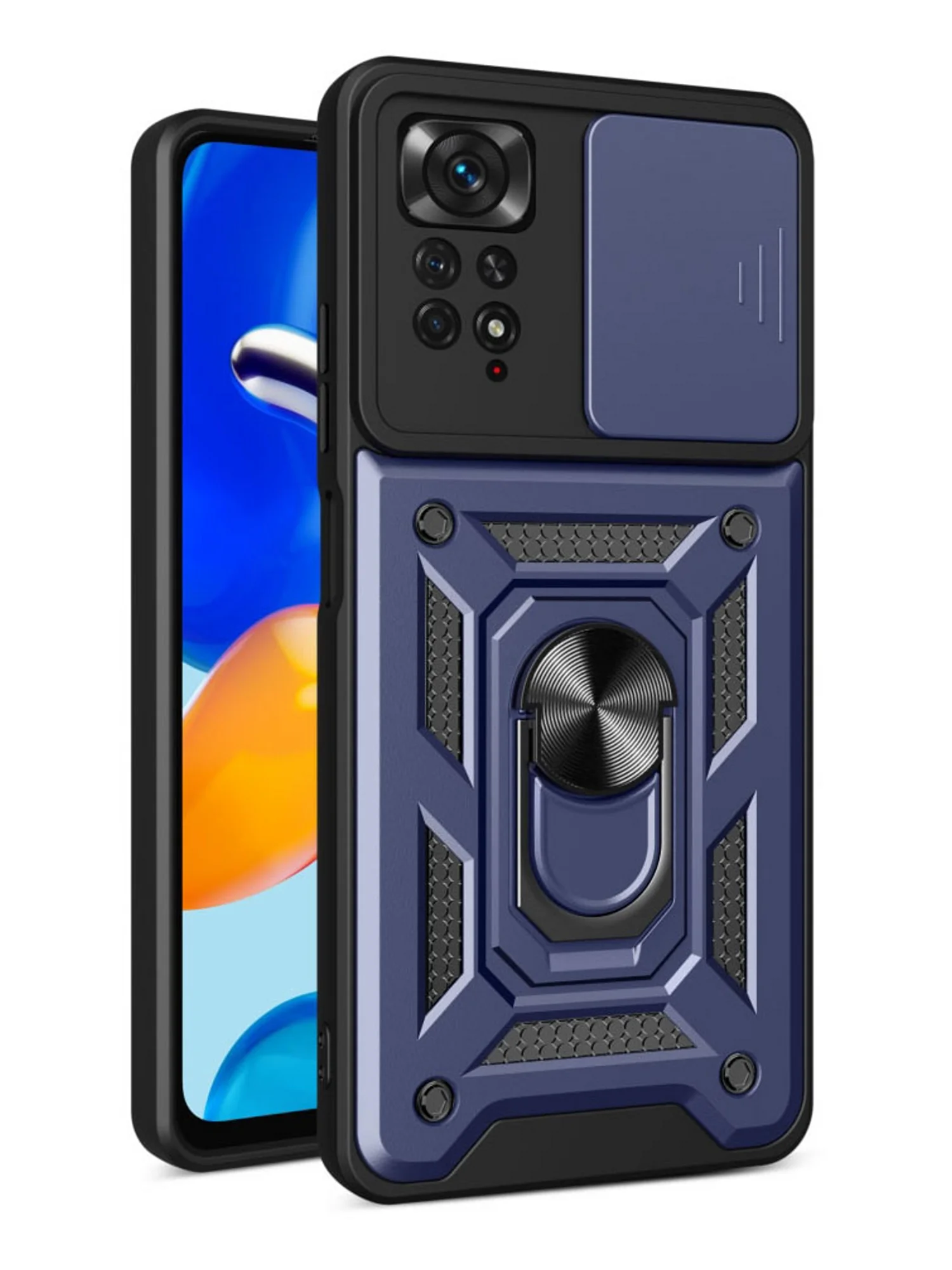 Темно-синий чехол противоударный для Xiaomi Redmi Note 11 Pro/Note 11E Pro/Note 11 Pro+ 5G Snap 695