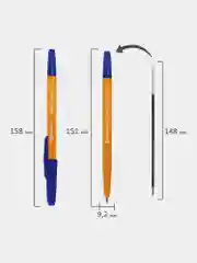 Набор синих ручек шариковых Brauberg "Orange Line", 50 шт, узел 1 мм, линия письма 0,5 мм