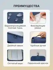 Синий органайзер для чемодана для путешествий для дома