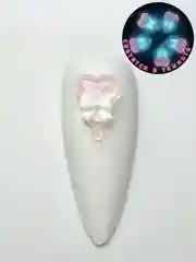 Серебряный объемные фигурки для дизайна ногтей 3d, цветы, бабочки, рыбки, свинки, наборы