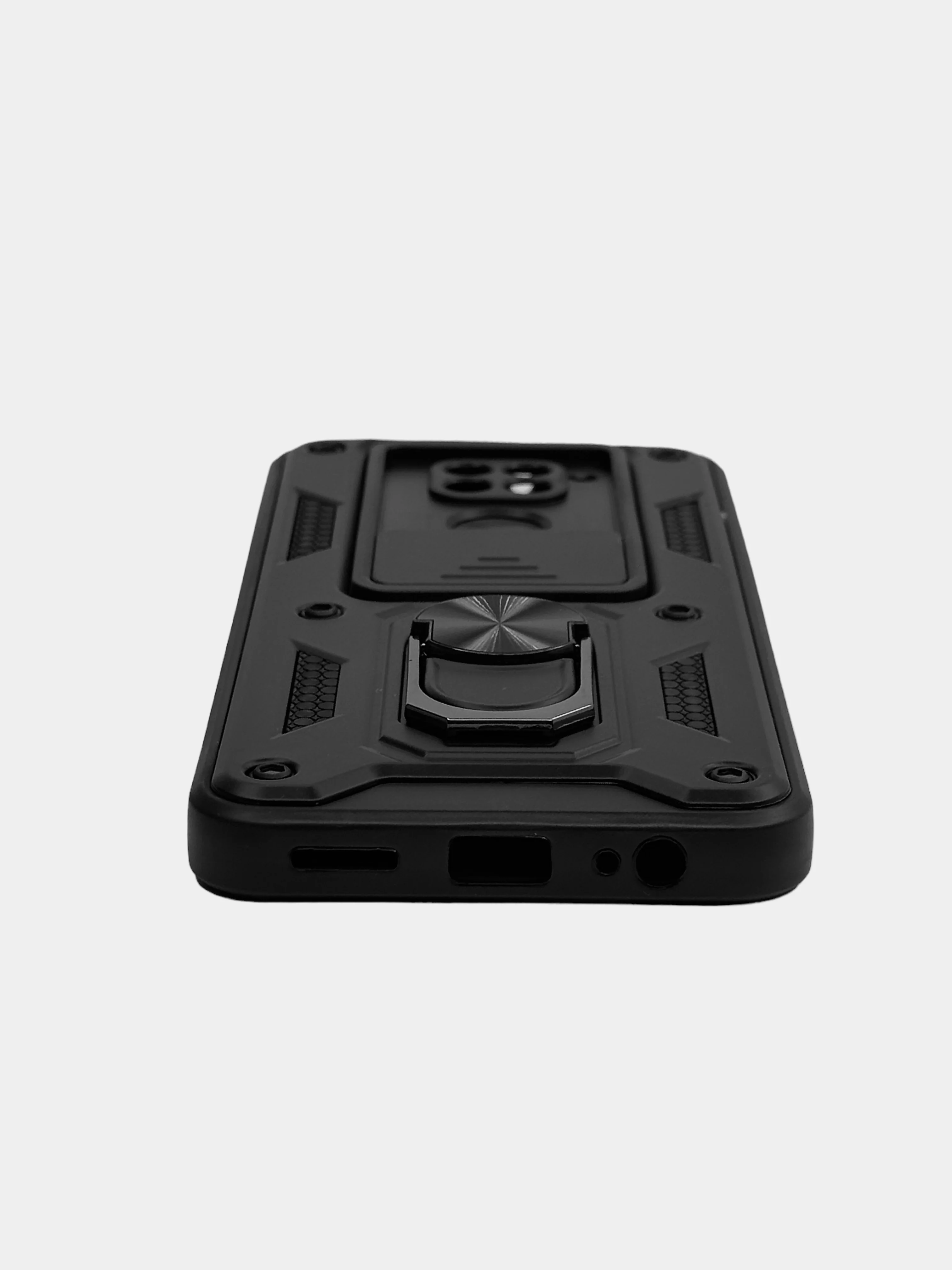 Чехол Xiaomi Redmi Note 9 / Сяоми Редми Нот 9 c металлическим кольцом и защитой камеры