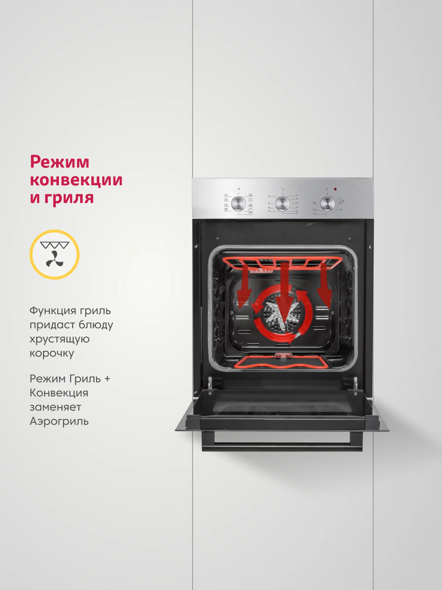 Электрический духовой шкаф B4EB19070 B4EM19071, 9 режимов работы, конвекция, гриль