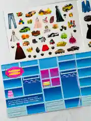 Раскраска детская Наклейки для девочек 250 магазин игрушки Барби Barbie учим буквы алфавит