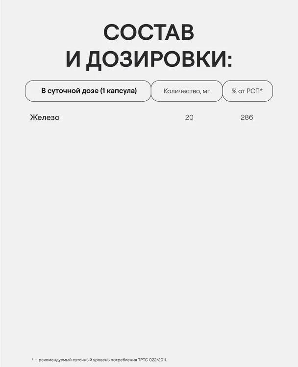 БАД к пище 4fresh Железа бисглицинат, 90 капсул
