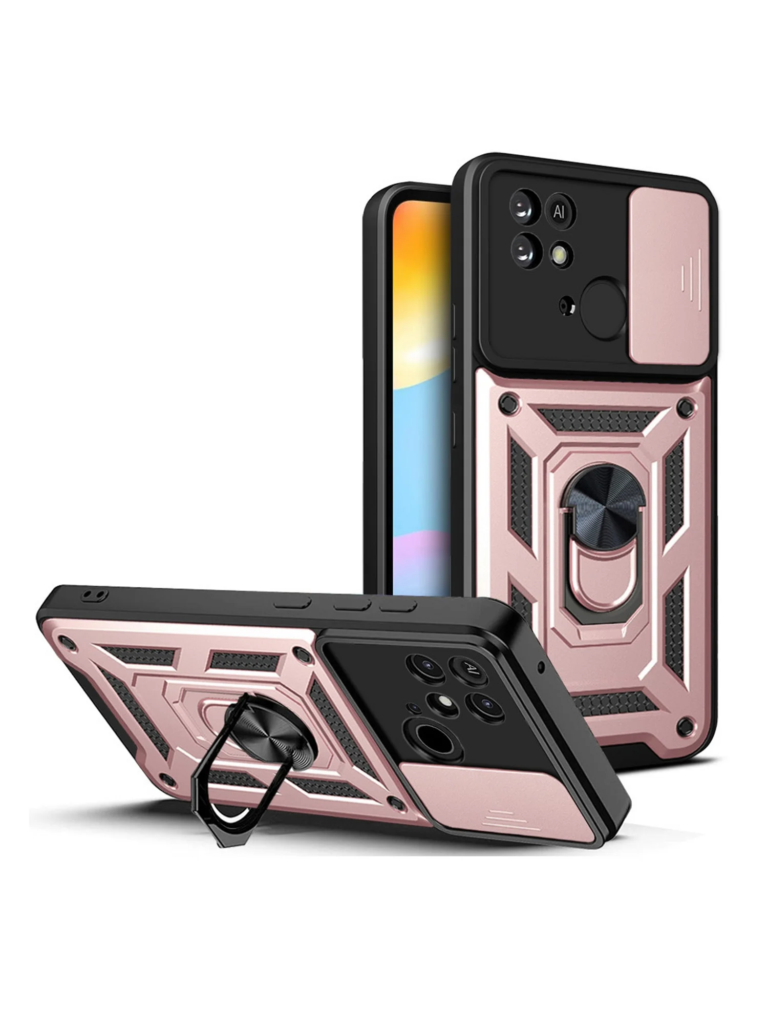 Розовый чехол противоударный armors для Xiaomi Redmi 10C и Poco C40 / Редми 10С и Поко С40