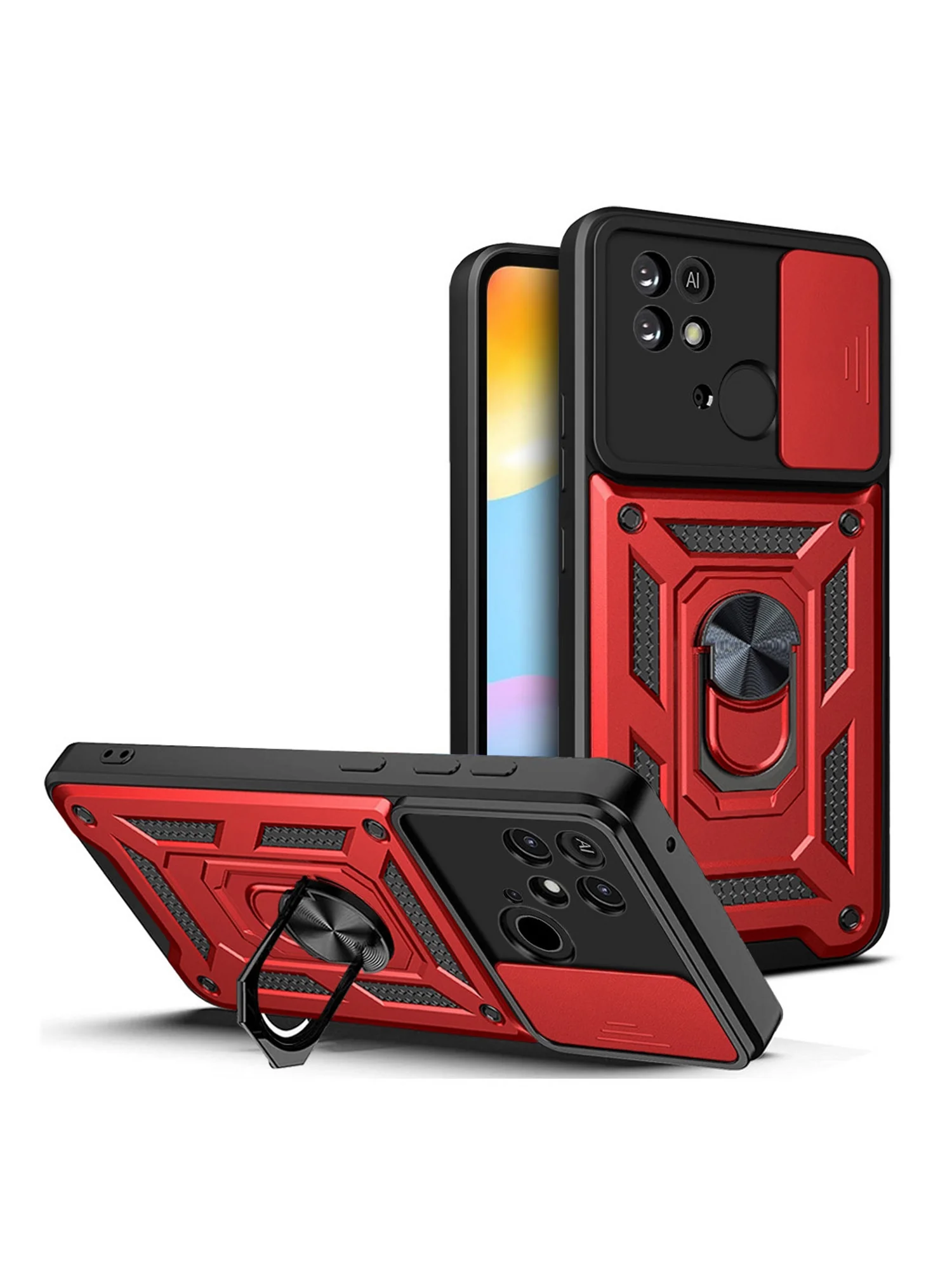 Красный чехол противоударный armors для Xiaomi Redmi 10C и Poco C40 / Редми 10С и Поко С40
