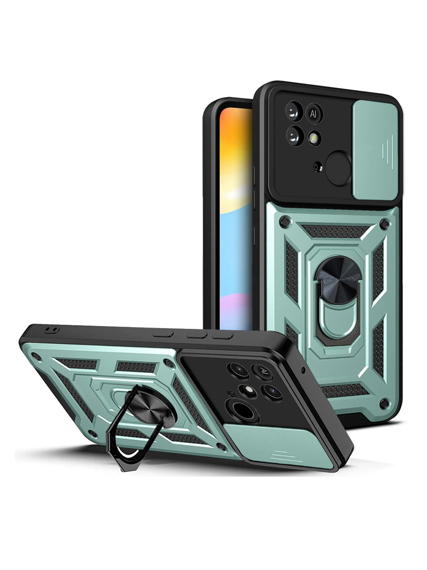 Зеленый чехол противоударный armors для Xiaomi Redmi 10C и Poco C40 / Редми 10С и Поко С40