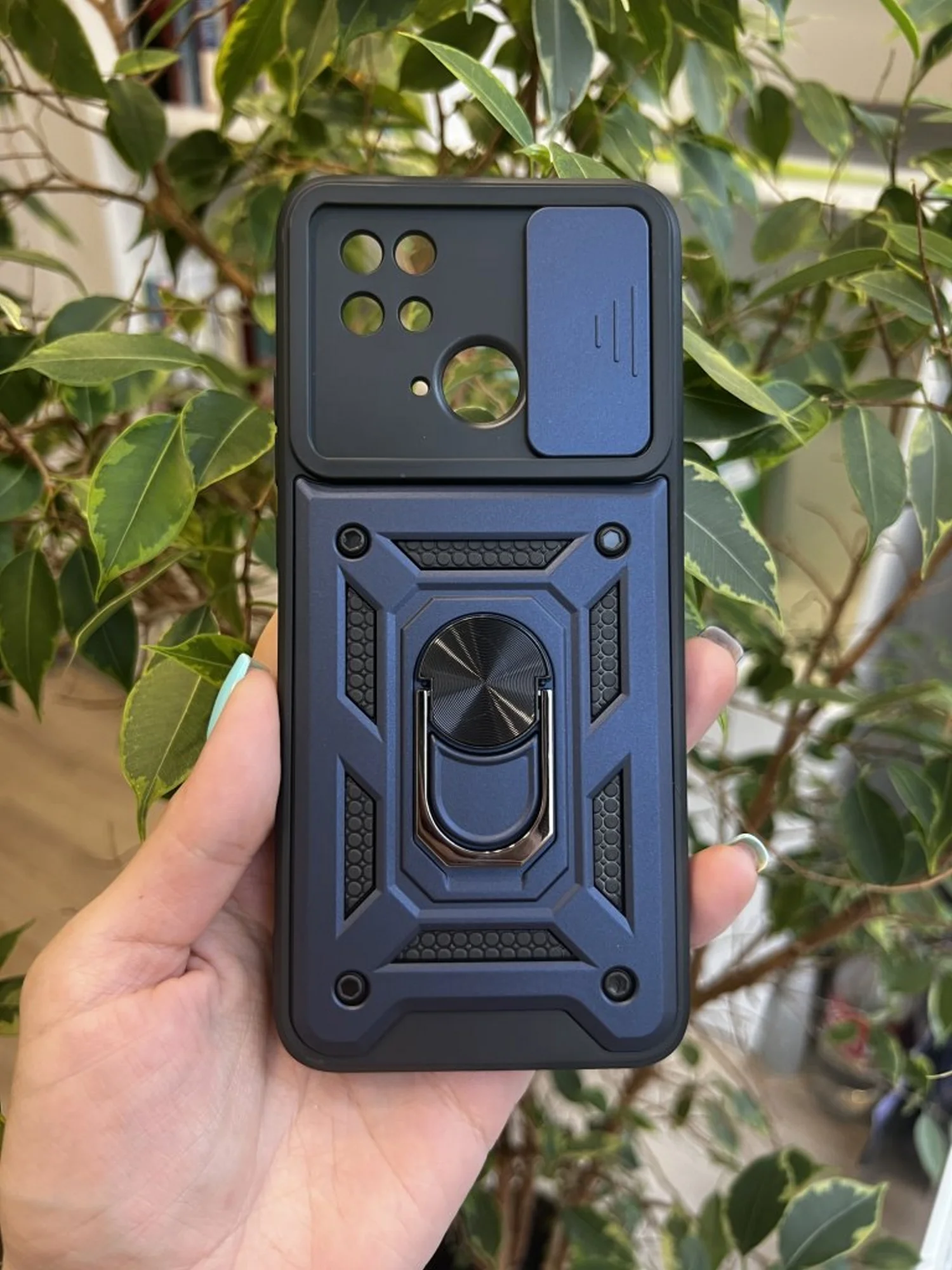 Темно-синий чехол противоударный armors для Xiaomi Redmi 10C и Poco C40 / Редми 10С и Поко С40