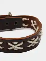 Коричневый мужской кожаный браслет на руку / плетеный / ручная сборка / регулируемая длина