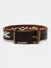 Коричневый мужской кожаный браслет на руку / плетеный / ручная сборка / регулируемая длина