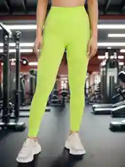 Салатовый лосины спортивные, в рубчик, высокая посадка, легинсы женские
