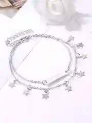 Серебряный анклет-браслет на ногу "Звездочки"