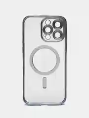 Голубой силиконовый чехол для iPhone 15 Pro Max с магнитами MagSafe