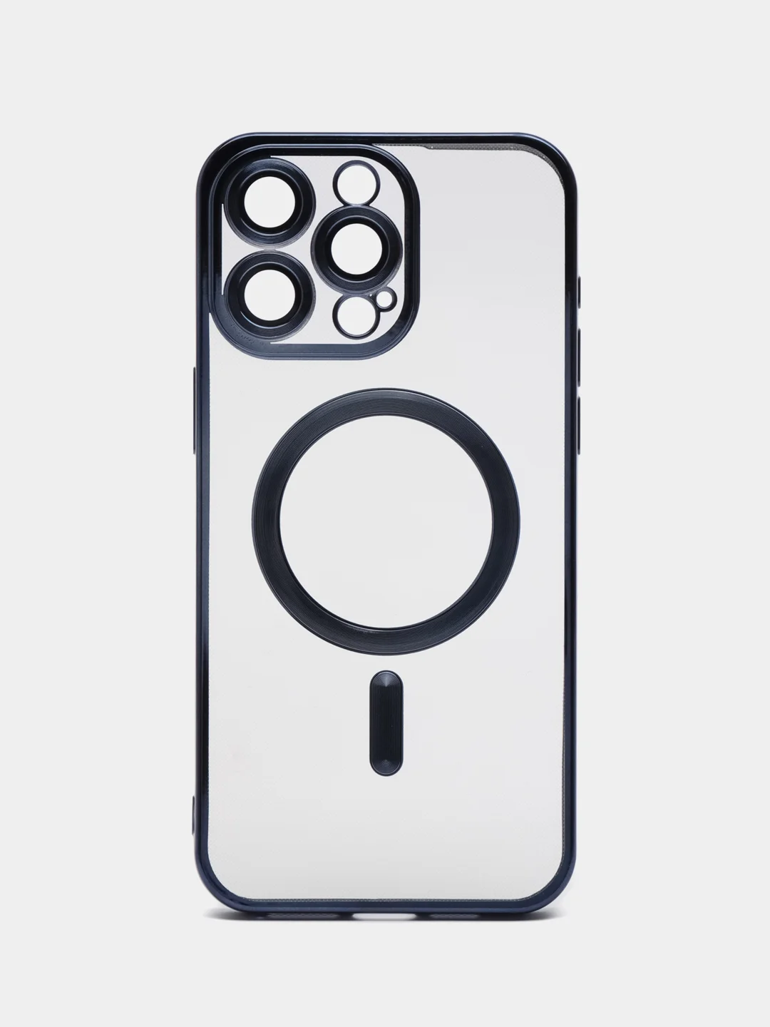 Синий силиконовый чехол для iPhone 15 Pro Max с магнитами MagSafe