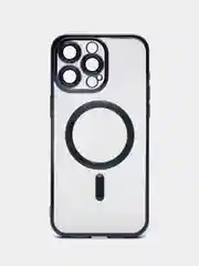 Синий силиконовый чехол для iPhone 15 Pro Max с магнитами MagSafe