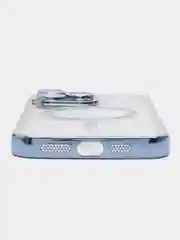 Голубой силиконовый чехол для iPhone 15 Pro Max с магнитами MagSafe