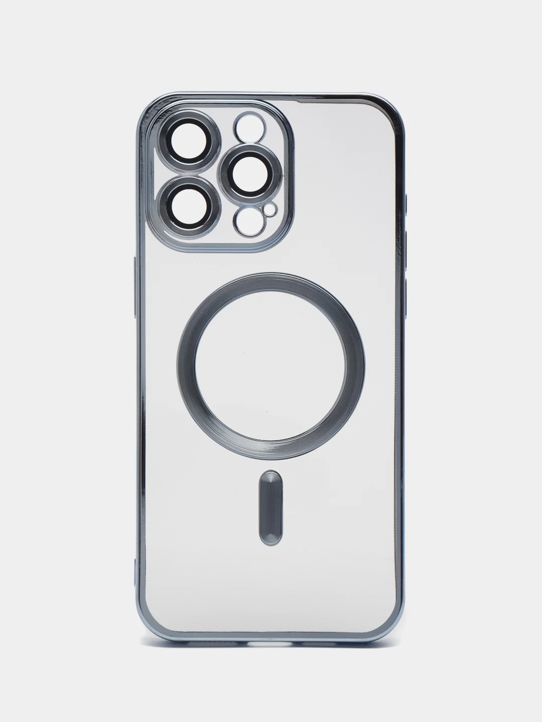 Голубой силиконовый чехол для iPhone 15 Pro Max с магнитами MagSafe