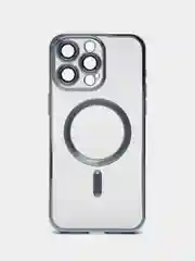 Голубой силиконовый чехол для iPhone 15 Pro Max с магнитами MagSafe