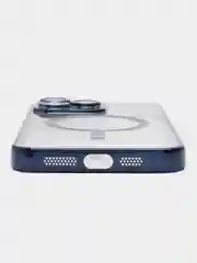 Синий силиконовый чехол для iPhone 15 Pro Max с магнитами MagSafe