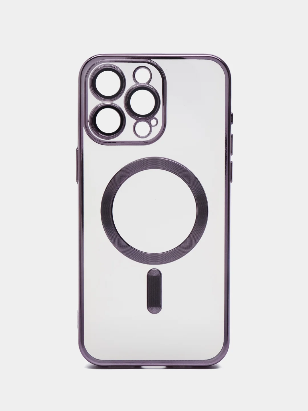 Фиолетовый силиконовый чехол для iPhone 15 Pro Max с магнитами MagSafe