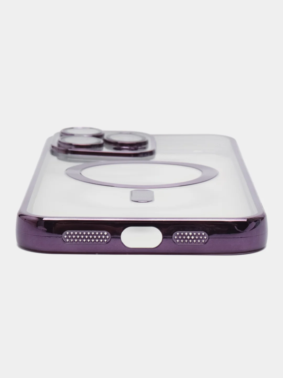 Фиолетовый силиконовый чехол для iPhone 15 Pro Max с магнитами MagSafe