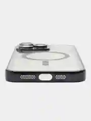 Черный силиконовый чехол для iPhone 15 Pro Max с магнитами MagSafe