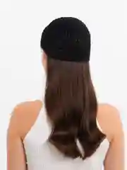 Черный шапка бини вязанная
