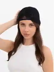 Черный шапка бини вязанная