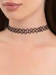 Черный чокер плетеный женский на шею